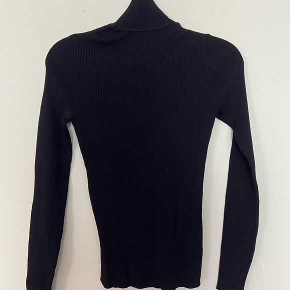 Rachel Roy Womens Cutout Pullover Black Sweater Ribbed Knit Small Preppy Noir - Picture 13 of 13